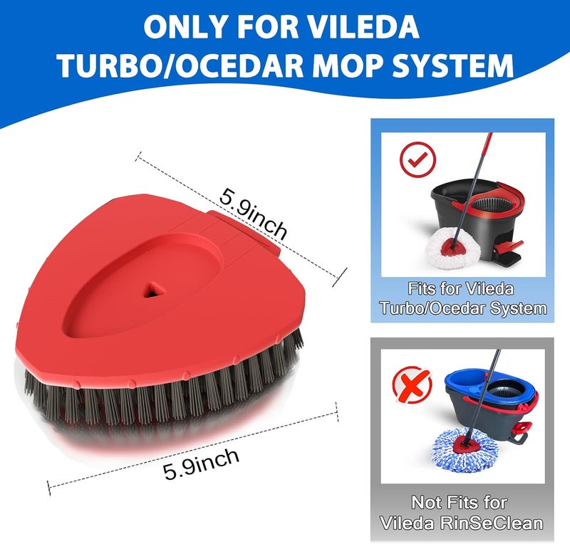 SuperAbound Upgraded Spin Mop Replacement Scrub Brush Heads Compatible with Ocedar EasyWring 1 Tank,Full Bristle Scrubber Replace Great for Kitchen, Bathroom, Pools,Deck Hard Floor Cleaning - Image 2
